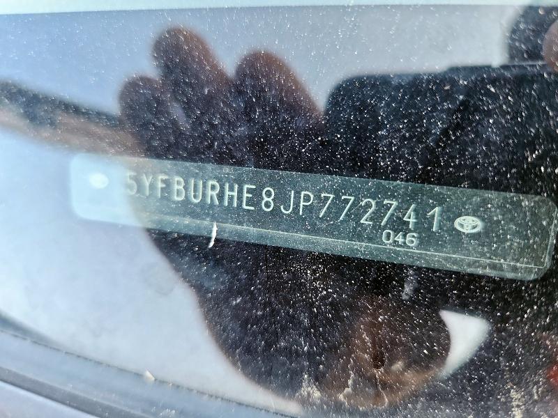 5YFBURHE8JP772741 - 2018 TOYOTA COROLLA L BLUE photo 12