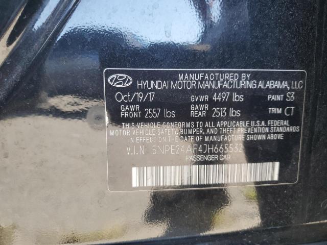 5NPE24AF4JH665532 - 2018 HYUNDAI SONATA SE Noir photo 12