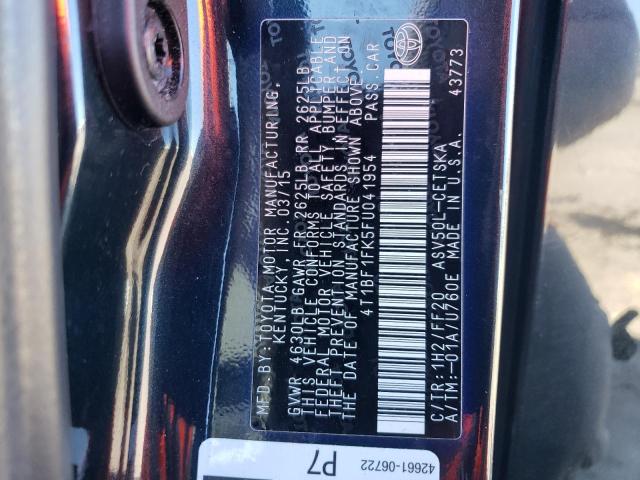 4T1BF1FK5FU041954 - 2015 TOYOTA CAMRY LE BLACK photo 12