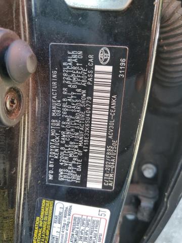 4T1BE32K65U404779 - 2005 TOYOTA CAMRY LE 黑色 照片 12
