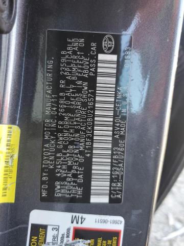4T1BF3EK0BU216571 - 2011 TOYOTA CAMRY BASE Boz foto 12