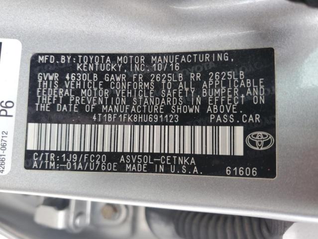 4T1BF1FK8HU691123 - 2017 TOYOTA CAMRY LE SILVER photo 12