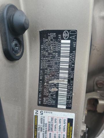 2T1BR32E47C837584 - 2007 TOYOTA COROLLA CE ოქროსფერი ფოტო 12