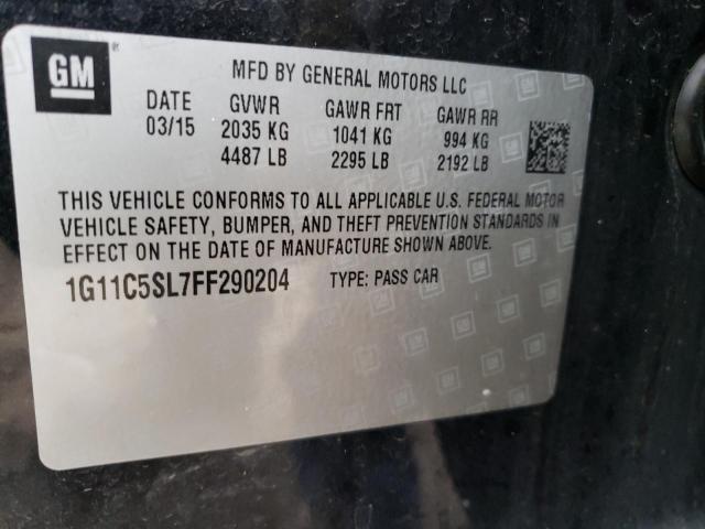 1G11C5SL7FF290204 - 2015 CHEVROLET MALIBU 1LT 黑色 照片 12