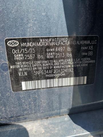 5NPE34AF3GH324192 - 2016 HYUNDAI SONATA SPORT 蓝色 照片 12