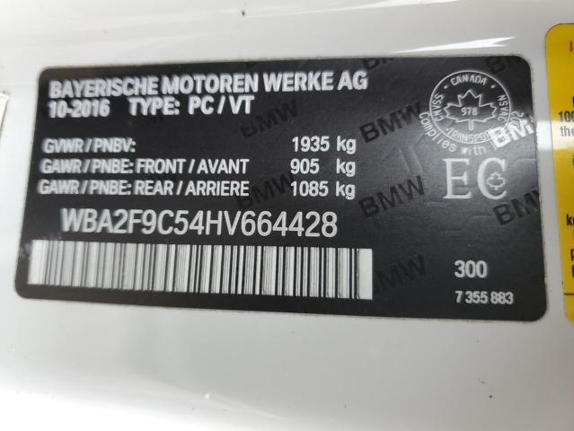 WBA2F9C54HV664428 - 2017 BMW 230I თეთრი ფოტო 12