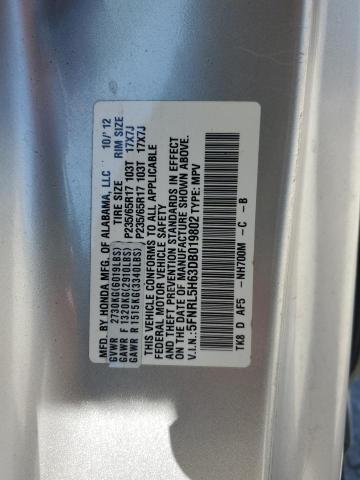 5FNRL5H63DB019802 - 2013 HONDA ODYSSEY EXL 银色 照片 14