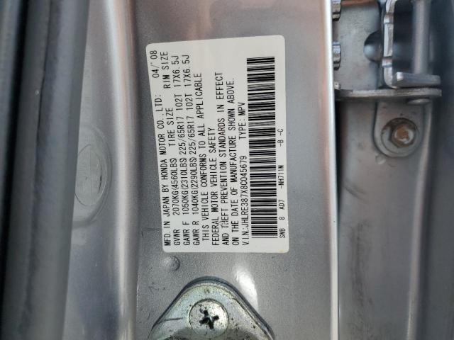 JHLRE387X8C045679 - 2008 HONDA CR-V EXL SILVER photo 14