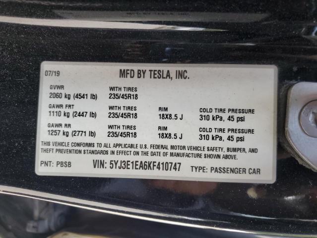 5YJ3E1EA6KF410747 - 2019 TESLA MODEL 3 绿色 照片 13