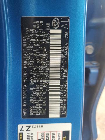 2T1KR32E68C719120 - 2008 TOYOTA COROLLA MA XR BLUE photo 12