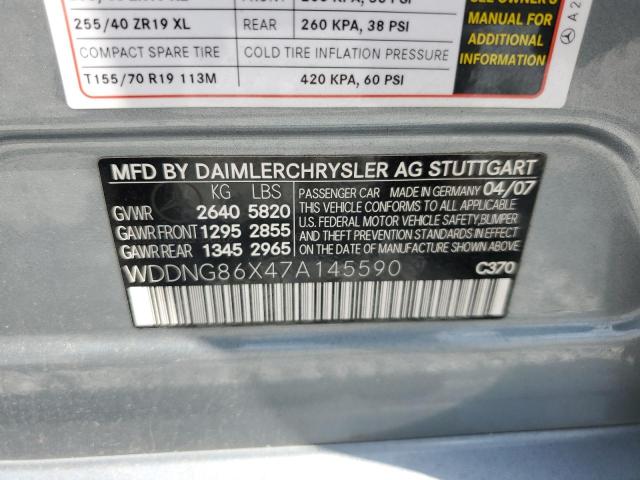 WDDNG86X47A145590 - 2007 MERCEDES-BENZ S 550 4MATIC SILVER photo 12