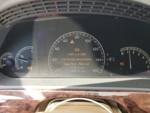 WDDNG86X47A145590 - 2007 MERCEDES-BENZ S 550 4MATIC SILVER photo 9
