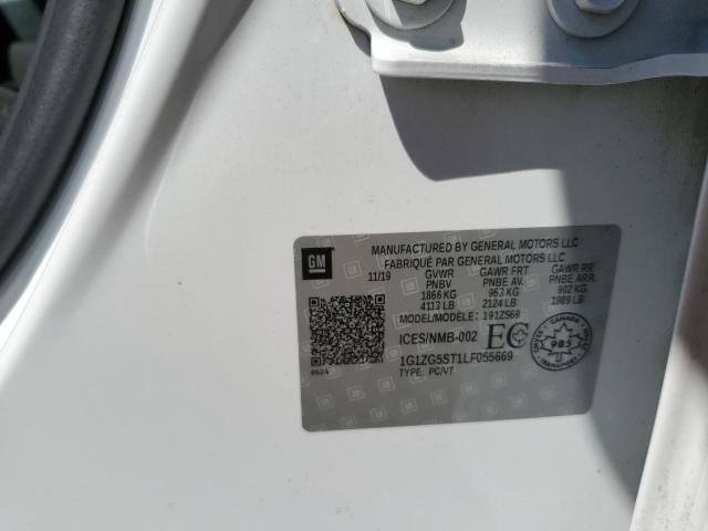 1G1ZG5ST1LF055669 - 2020 CHEVROLET MALIBU RS WHITE photo 12