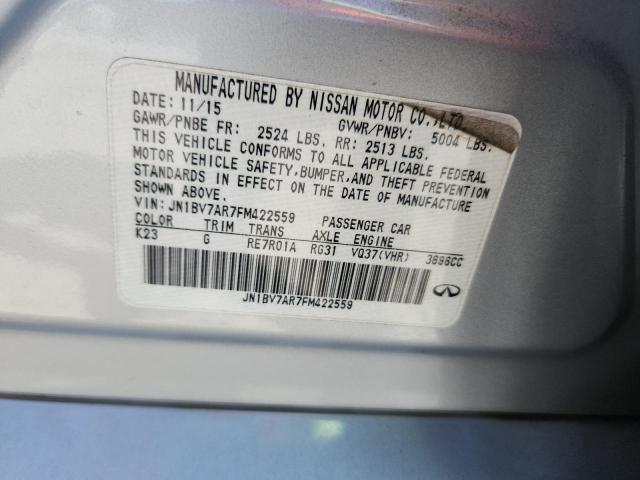 JN1BV7AR7FM422559 - 2015 INFINITI Q50 BASE SILVER photo 12