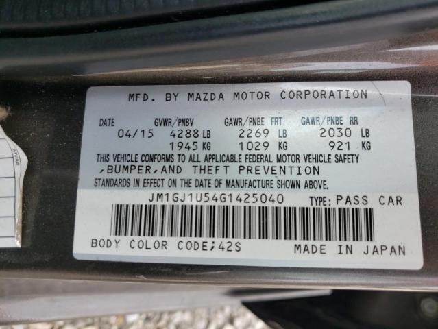 JM1GJ1U54G1425040 - 2016 MAZDA 6 SPORT GRAY photo 12