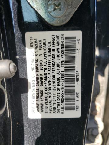 19XFB2E56EE071061 - 2014 HONDA CIVIC LX GRAY photo 12