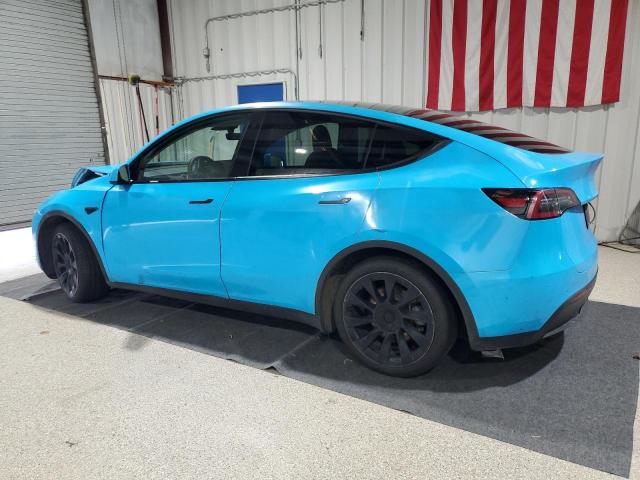 7SAYGAEE1NF360981 - 2022 TESLA MODEL Y BLUE photo 2