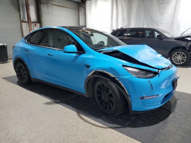 7SAYGAEE1NF360981 - 2022 TESLA MODEL Y BLUE photo 4