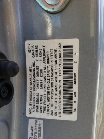 2HGFC3A55HH750189 - 2017 HONDA CIVIC SI SILVER photo 12