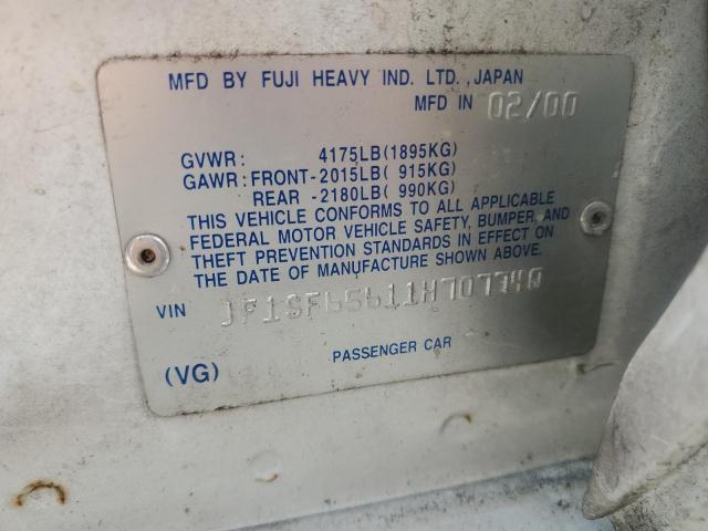 JF1SF65611H707740 - 2001 SUBARU FORESTER S WHITE photo 12