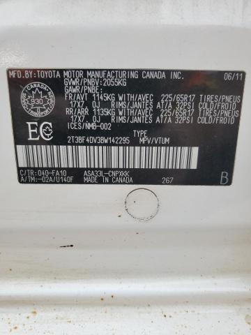 2T3BF4DV3BW142295 - 2011 TOYOTA RAV4 白色 照片 12