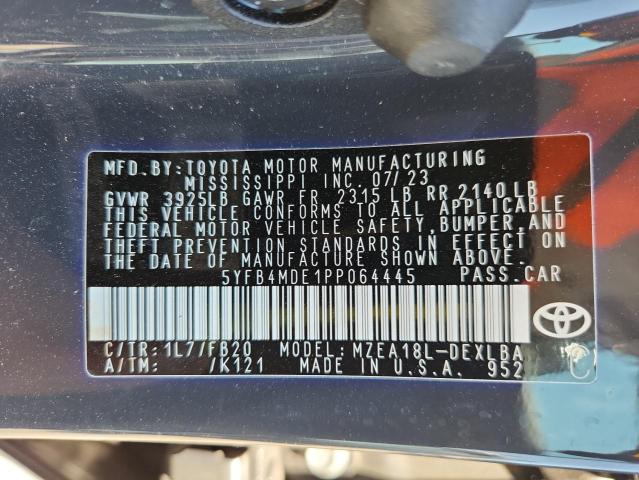 5YFB4MDE1PP064445 - 2023 TOYOTA COROLLA LE GRAY photo 13