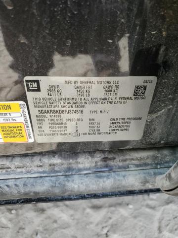 5GAKRBKD8FJ374516 - 2015 BUICK ENCLAVE ნაცრისფერი ფოტო 13