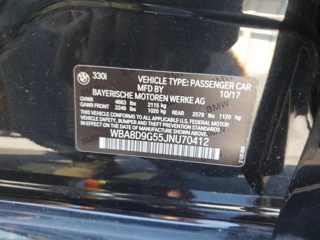 WBA8D9G55JNU70412 - 2018 BMW 330 XI BLACK photo 12