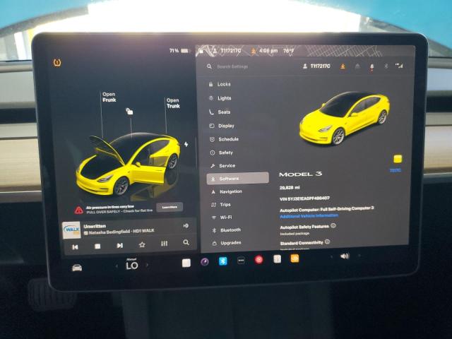 5YJ3E1EA0PF486407 - 2023 TESLA MODEL 3 WHITE photo 9