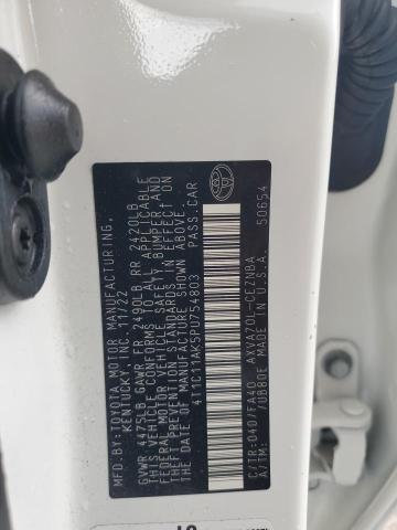 4T1C11AK5PU754803 - 2023 TOYOTA CAMRY LE WHITE photo 12