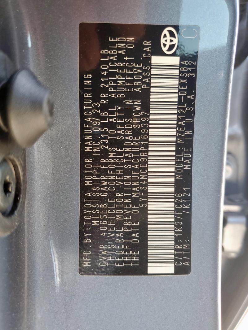 5YFS4MCE9RP169397 - 2024 TOYOTA COROLLA SE 蓝色 照片 13