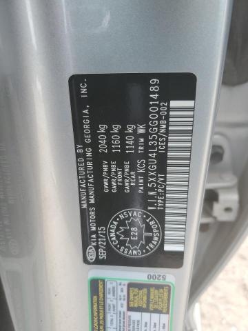 5XXGU4L35GG001489 - 2016 KIA OPTIMA EX SILVER photo 13