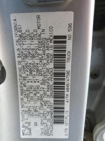 3TMJU62N38M069357 - 2008 TOYOTA TACOMA DOUBLE CAB PRERUNNER SILVER photo 12