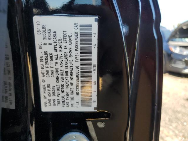 1HGCS2B82BA000098 - 2011 HONDA ACCORD EXL Siyah fotoğraf 12
