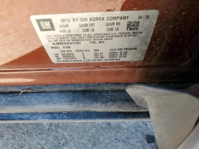 KL4MMESL6LB122391 - 2020 BUICK ENCORE GX SELECT BROWN photo 12