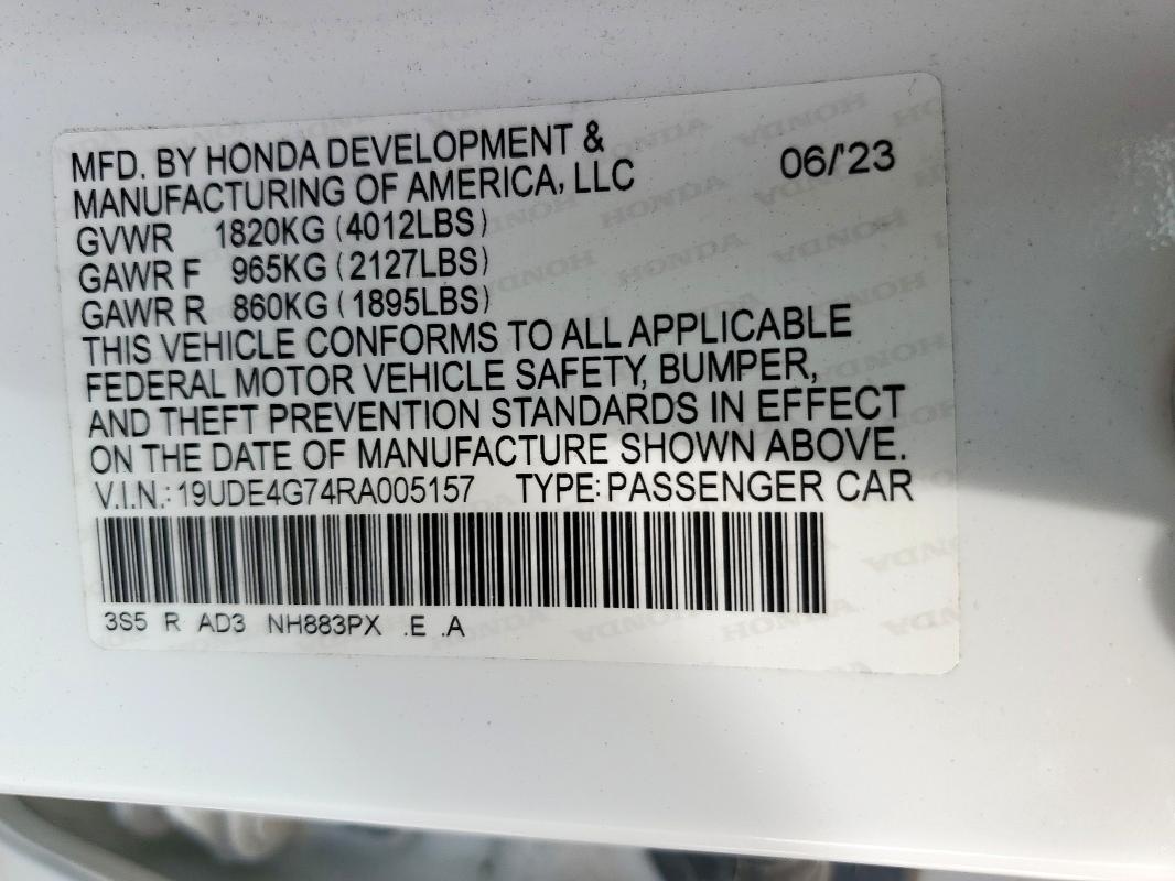 19UDE4G74RA005157 - 2024 ACURA INTEGRA A-SPEC TECH WHITE photo 13