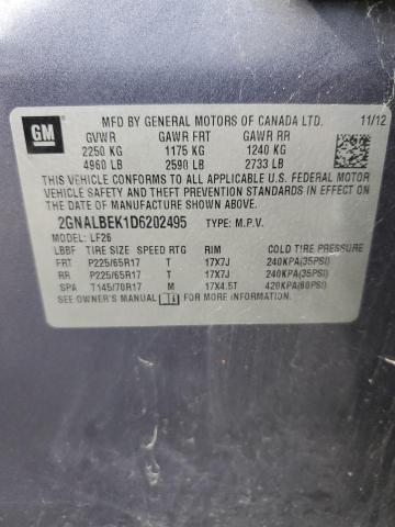 2GNALBEK1D6202495 - 2013 CHEVROLET EQUINOX LS BLUE photo 13