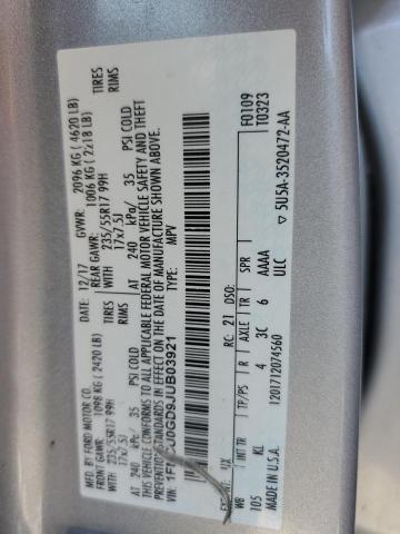 1FMCU0GD9JUB03921 - 2018 FORD ESCAPE SE Gümüş foto 13