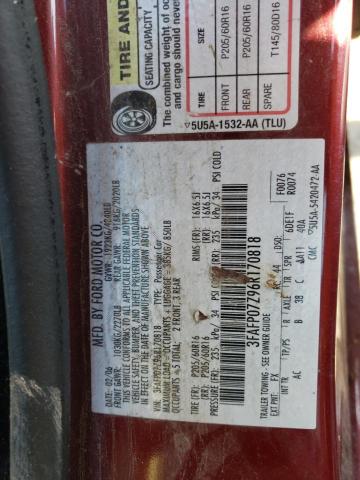 3FAFP07Z96R170818 - 2006 FORD FUSION SE RED photo 12