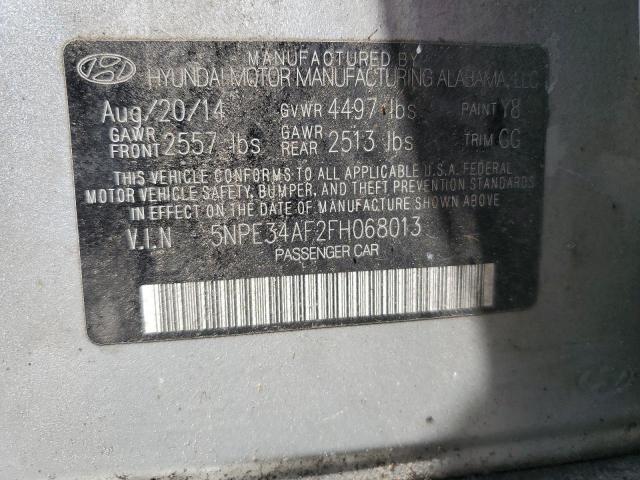 5NPE34AF2FH068013 - 2015 HYUNDAI SONATA SPORT 银色 照片 12