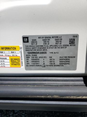 1GKKRRKD9FJ308035 - 2015 GMC ACADIA SLT-1 Սպիտակ լուսանկար 13