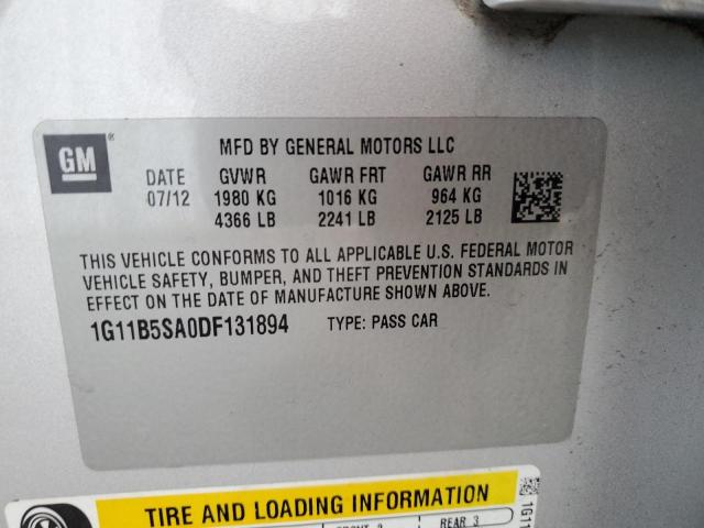 1G11B5SA0DF131894 - 2013 CHEVROLET MALIBU LS SILVER photo 12