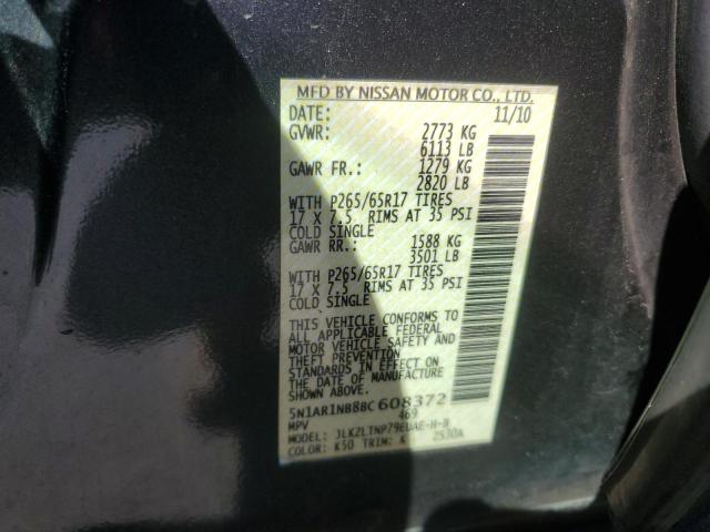 5N1AR1NB8BC608372 - 2011 NISSAN PATHFINDER S Boz foto 13