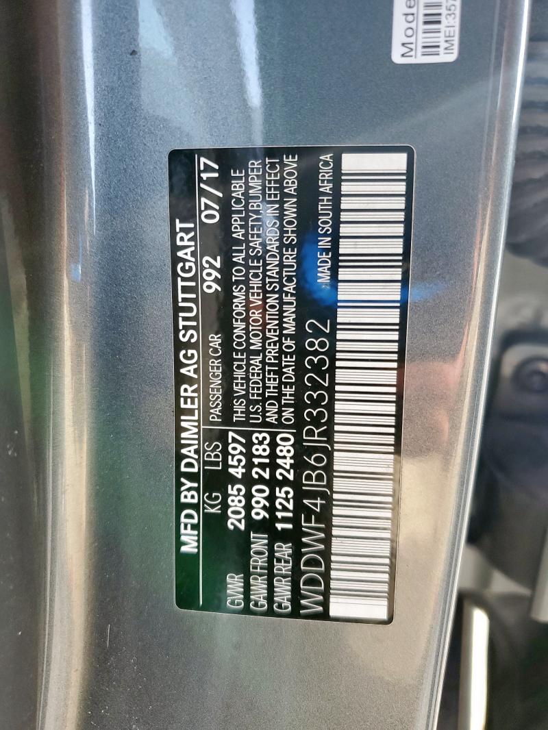 WDDWF4JB6JR332382 - 2018 MERCEDES-BENZ C 300 GRAY photo 12