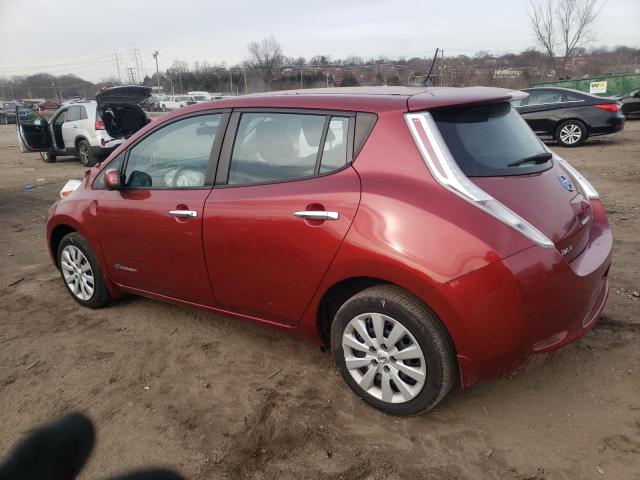 1N4AZ0CP9FC307621 - 2015 NISSAN LEAF S RED photo 2