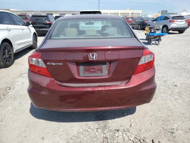 19XFB2F97CE076042 - 2012 HONDA CIVIC EXL ბურგუნდია ფოტო 6