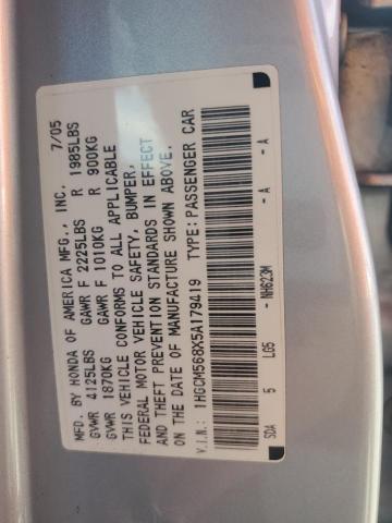1HGCM568X5A179419 - 2005 HONDA ACCORD EX SILVER photo 12