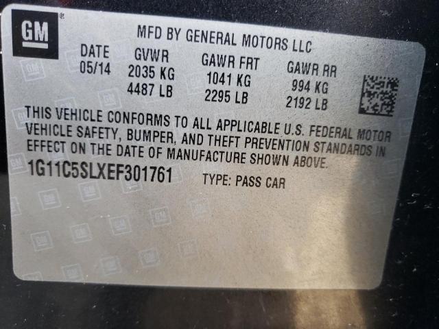 1G11C5SLXEF301761 - 2014 CHEVROLET MALIBU 1LT BLACK photo 12