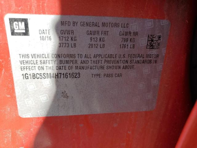 1G1BC5SM4H7161623 - 2017 CHEVROLET CRUZE LS Qırmızı foto 12