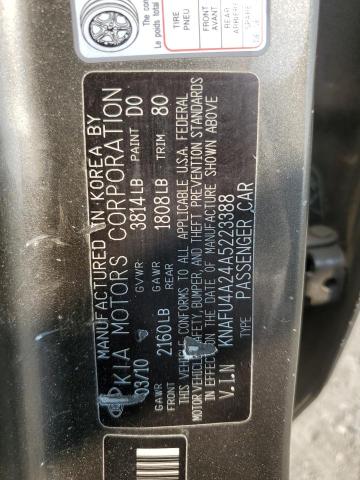 KNAFU4A24A5223388 - 2010 KIA FORTE EX TAN photo 13